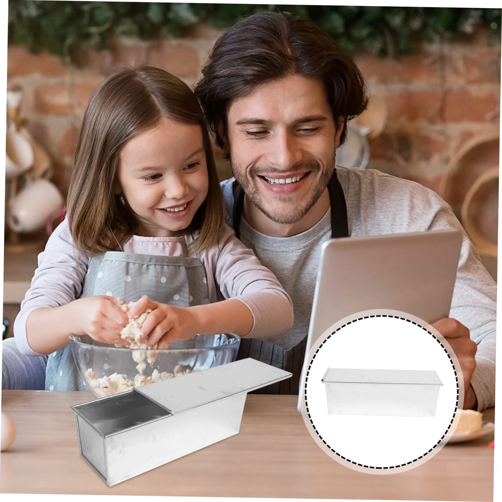 Stampo per Pane e Resistente con Coperchio Antiaderente Contenitore da Forno in Lega di Alluminio Facile da Pulire per Casa e Hotel