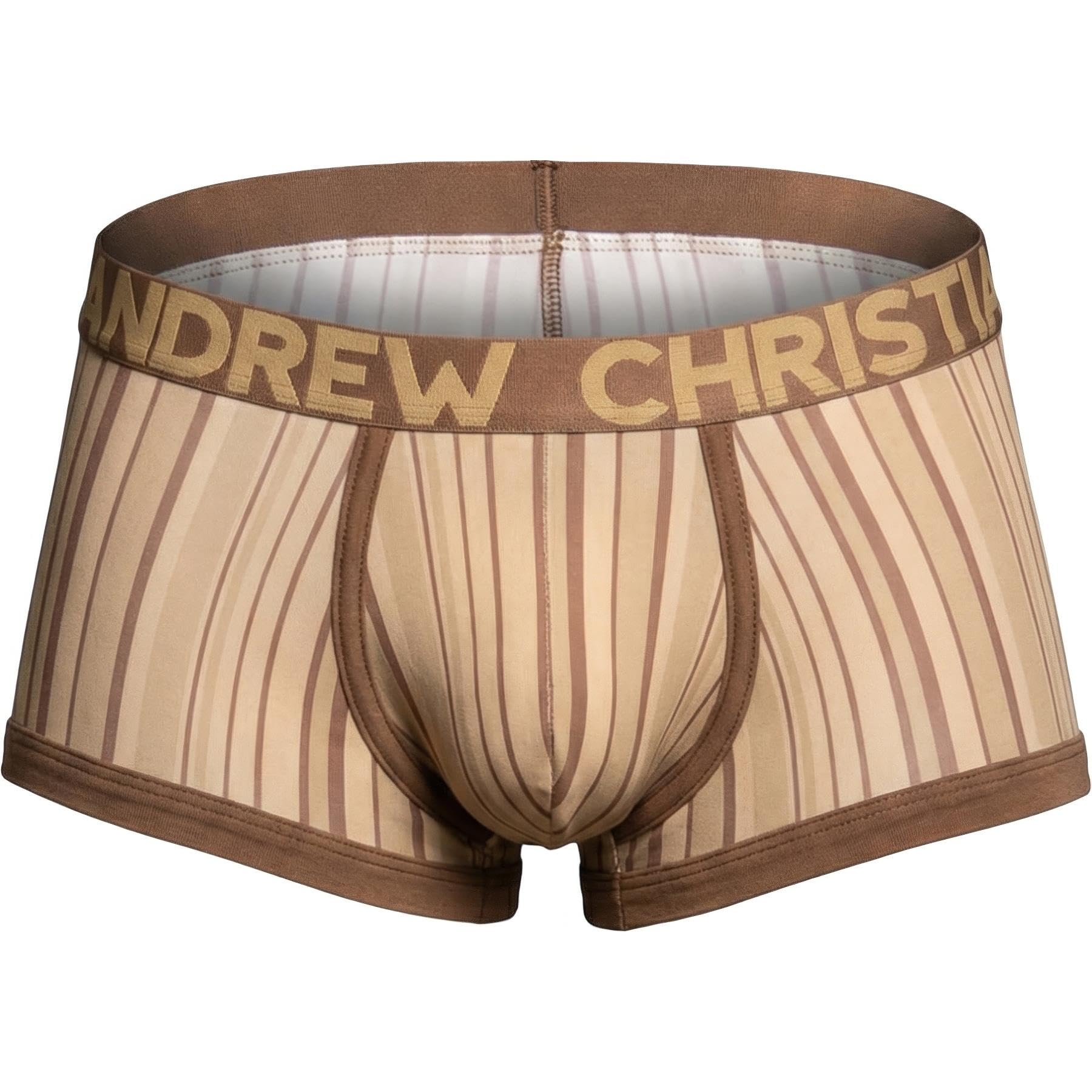 Andrew Christian Men's Dune Stripe Underwear, Almost Naked Boxer Briefs, Size Xl, Pack Of 1