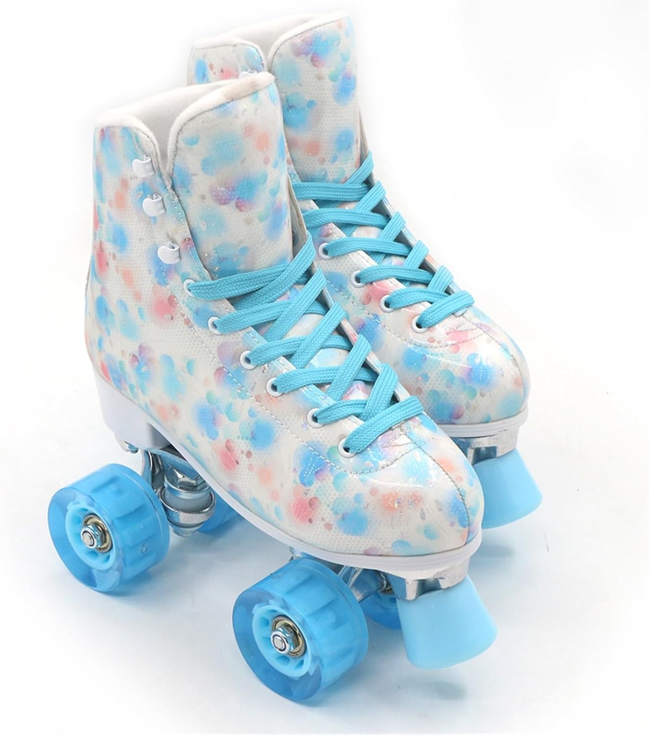Adult Double Row Roller Skates Graffiti Roller Blades Anti-Skid Abrasion Resistant Adult Women Indoor Outdoor(5.5)