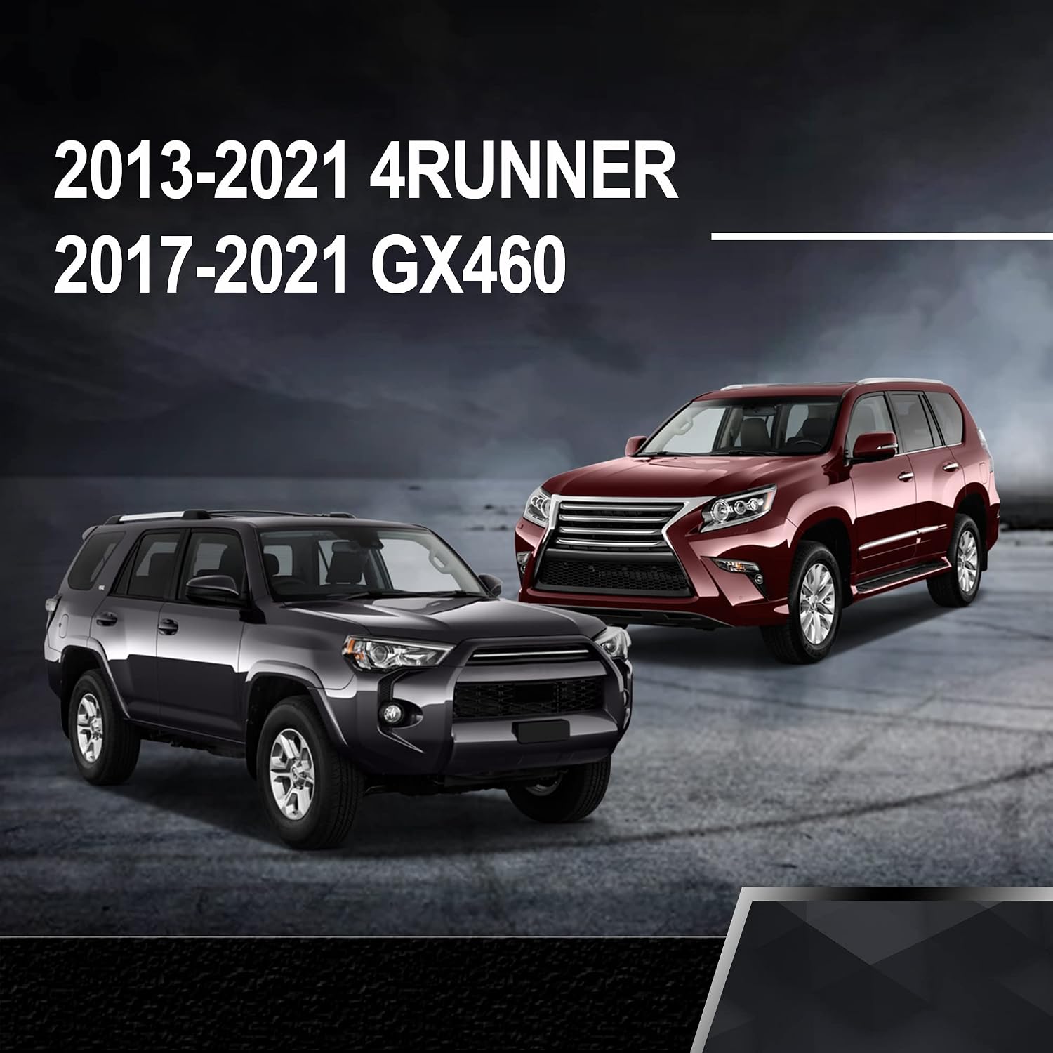 Richeer Floor Mats Compatible with 2013-2022 4Runner 2014-2022 GX460,Black Heavy Duty TPE All Weather Guard Floor Mat Floor Liners1st and 2nd: Front Left and Right & Rear