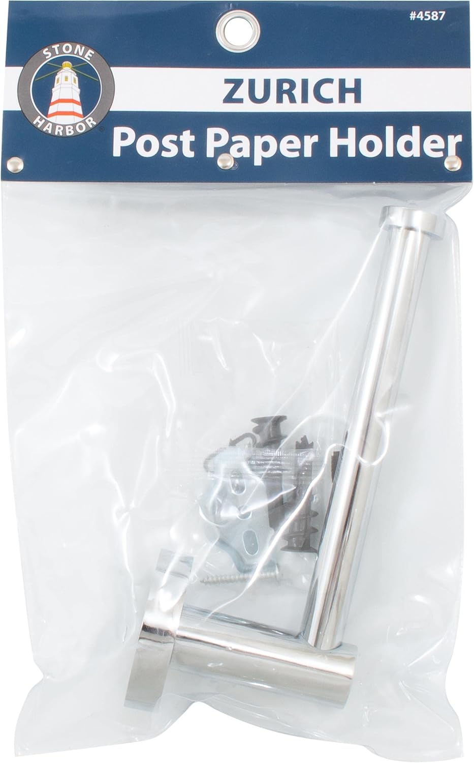 Stone Harbor Hardware Zurich Post Paper Holder, Polished Chrome