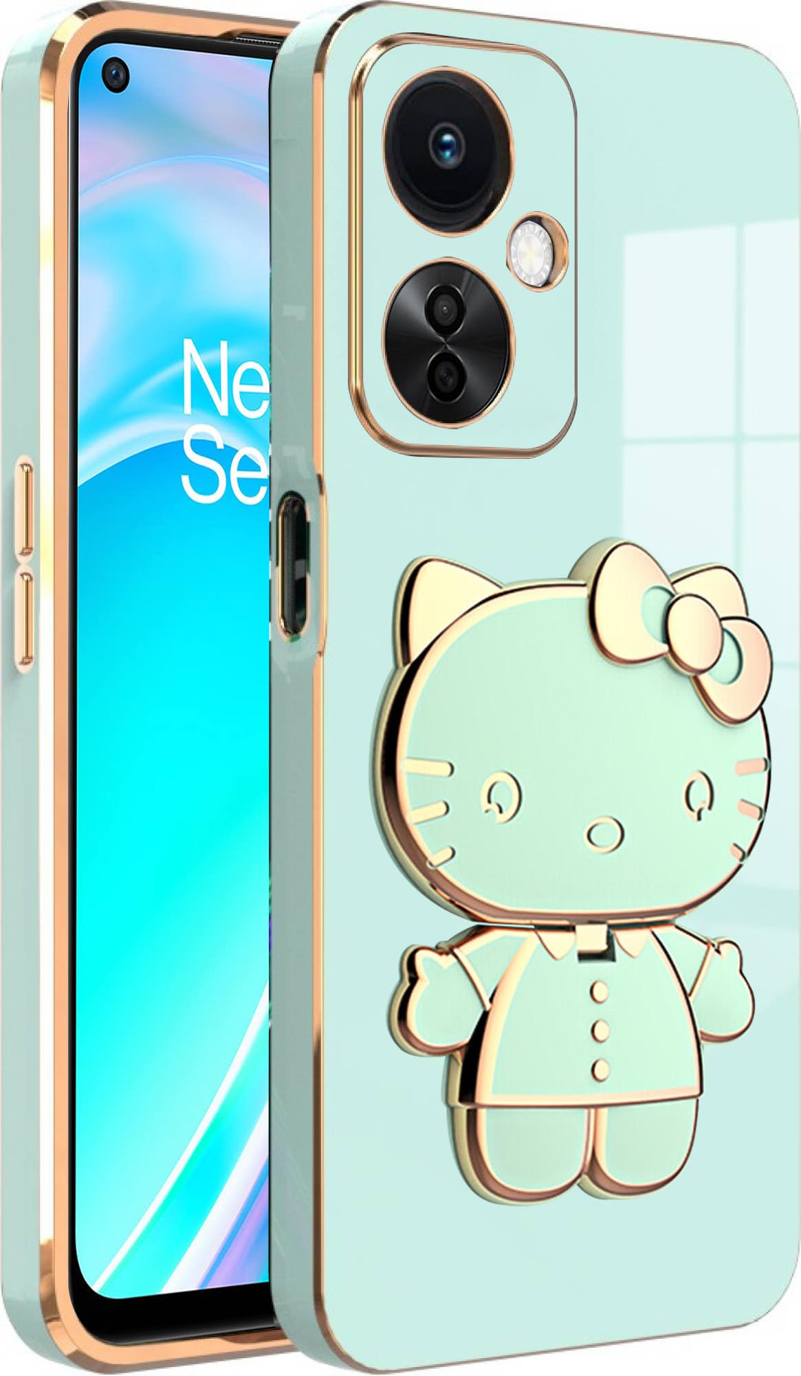 V-TAN Electroplated 3D Kitty Folding Stand and Mirror Back Case Compatible with Oneplus Nord CE3 Lite,1+Nord CE3 Lite,Nord CE3 Lite (Green) (B0CD7LWG4N) Amazon Price History, Amazon Price Tracker
