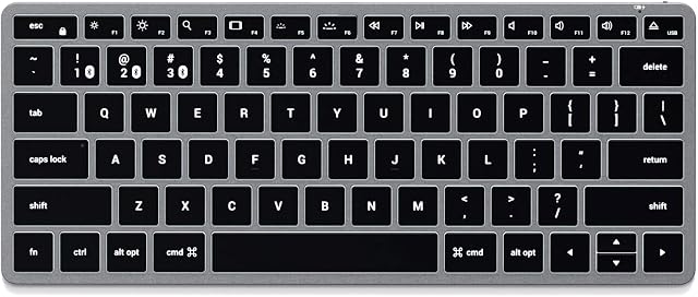 Satechi Slim X1 Bluetooth Backlit Keyboard  Illuminated Keys & Multi-Device Sync  Compatible with 2022 MacBook Pro/Air M2, 2021 MacBook Pro M1 Pro & Max, 2021 iMac, 2020 Mac Mini and more
