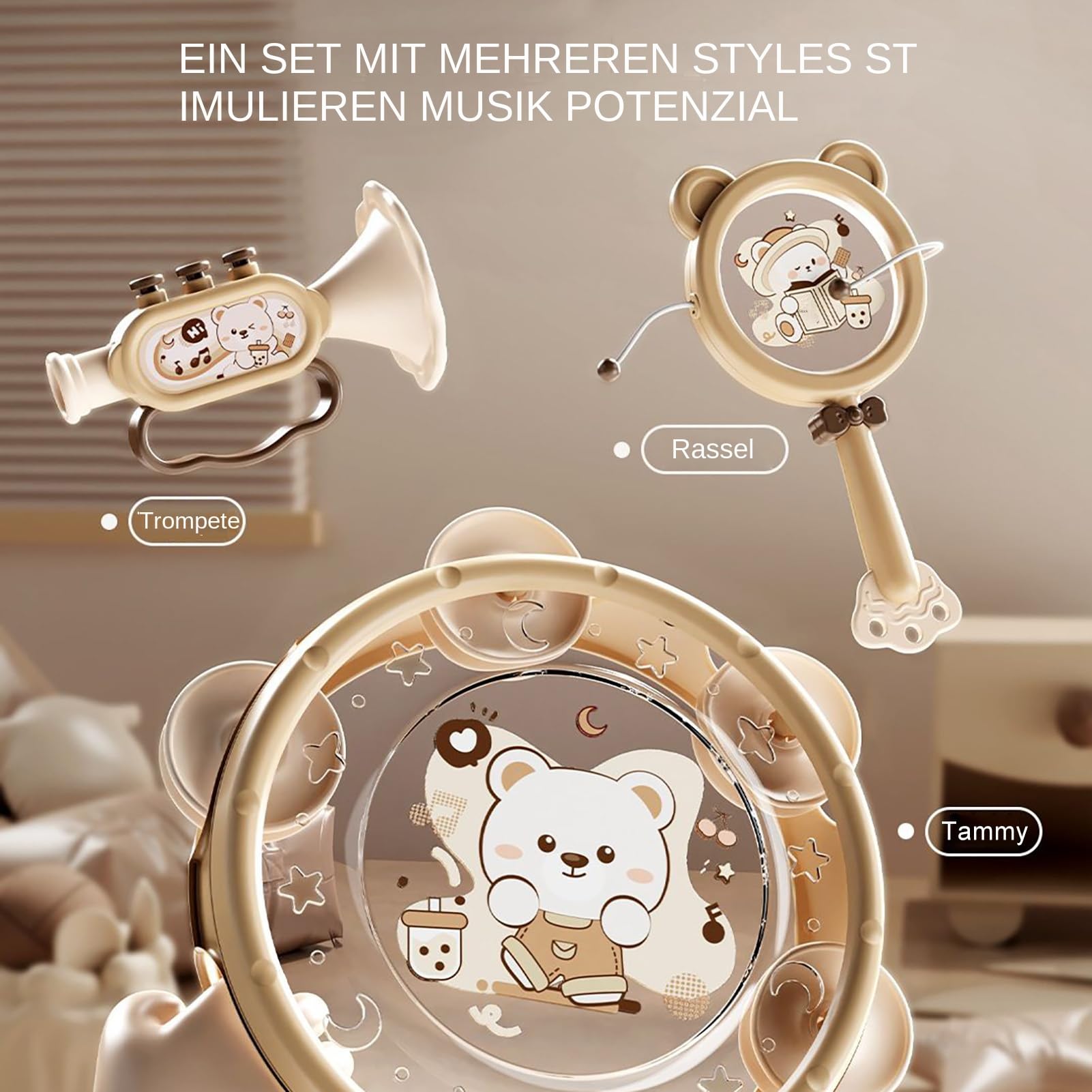 Kinderinstrumente - Frühkindliches Lernspielzeug Mit Percussion-Elementen - Multifunktionelles Percussion Set Ab 18 Monaten Für Zuhause Kindergarten & Krippe