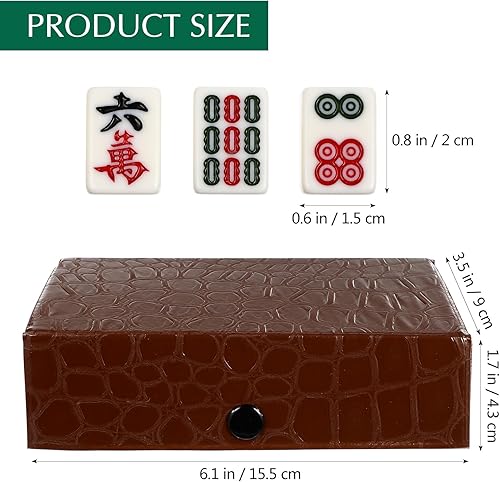 Miniatura 2 de SEWACC Mini mesa mahjong china mahjong juego mini juego portátil viaje conjunto tradicional chino clásico Mah- Jongg para viajes en casa s (0.787 in)
