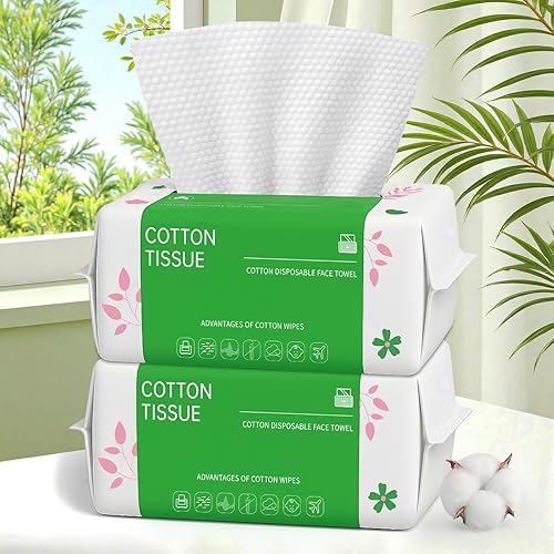 Miniatura 10 de Toallas faciales desechables, 100 unidades, toallas faciales biodegradables para piel sensible, paño facial ultra suave y grueso, toallitas secas