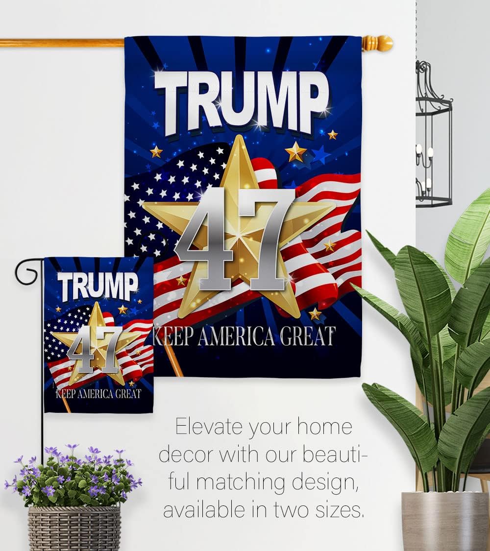 Trump Flag 46 Keep America House Flag Patriotic Vote President Republican Party United State American Election Decoration Banner Small Garden Yard Gift Double-Sided, Made in USA