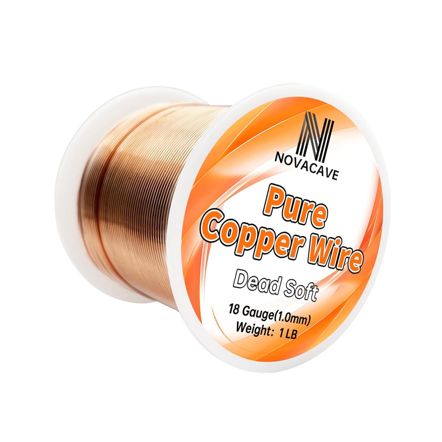 18 Gauge 99.9% Pure Copper Wire for Jewelry Making, Electroculture Gardening, Dead Soft, 1 LB Spool 213Ft Beading Wire
