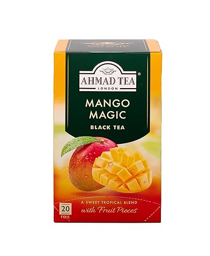 Ahmad Tés - Té negro de mango de 14 onzas - 20 bolsas de té