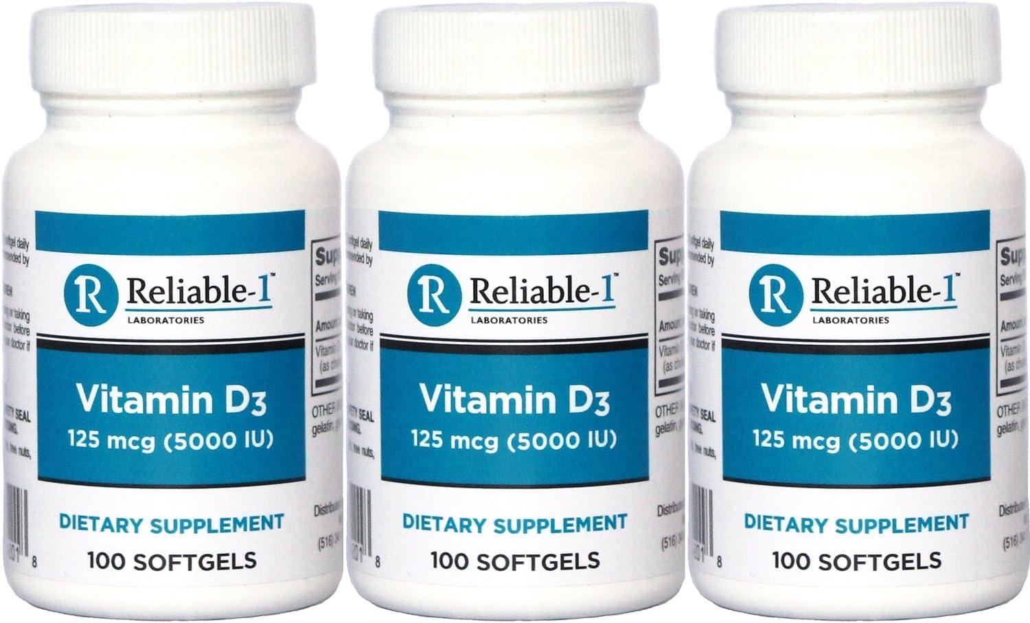 Vitamin D3 High Potency 5000 IU 100 Softgels per Bottle Pack of 12