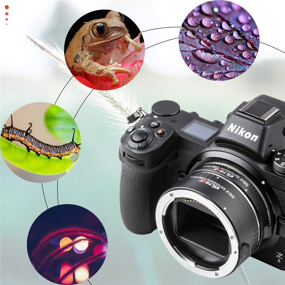 VILTROX DG-Z Tube d'Extension Macro à Mise au Point Automatique à Montage en Métal Adaptateur Anneau (12mm + 24mm) pour Appareil Photo Nikon Z-Mount Z5 Z50 Z6 Z6II Z7 Z7II