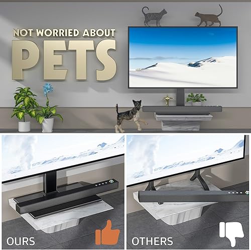 Miniatura 4 de Soporte universal para TV  Soporte de mesa para televisores LCD LED de 27 a 60 pulgadas  Base de TV ajustable de 9 niveles de altura con base de