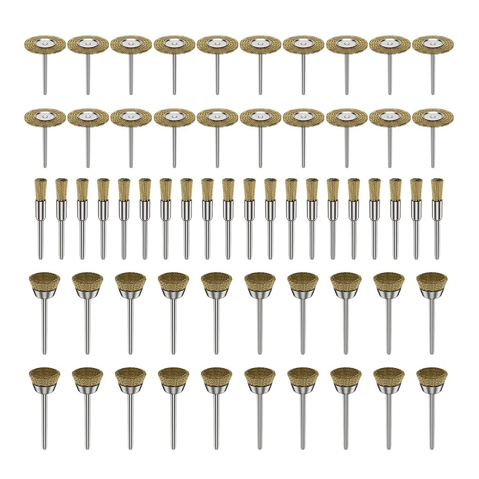 Szczotki druciane mosiężne w kształcie litery T, do zestawu wierteł, 60 szt. Narzędzie obrotowe do polerowania stali nierdzewnej 3*5mm/3*15mm/3*25mm do akcesoriów
