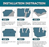 Vista 7 de KRFOONN Fundas elásticas de sofá de 4 piezas para sofás de 3 cojines, funda de sofá estampada con 3 fundas de cojín de asiento separadas, fundas