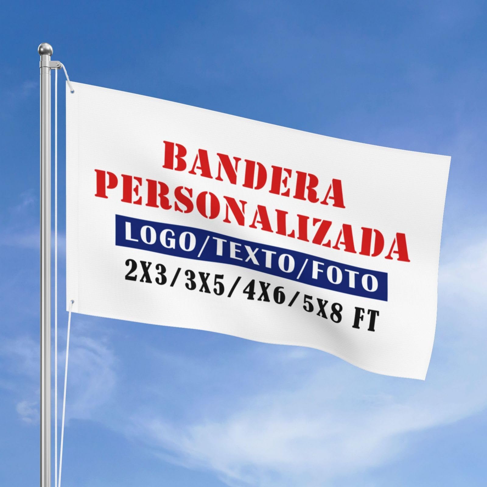 Bandera Personalizada De España 3x5 Pies (90x150 Cm) – Diseña Tu Propio Cartel Con Imagen Y Texto, Ideal Para Fiestas, Conciertos O Tu Dormitorio