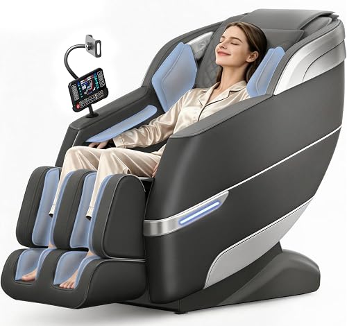 YONISEE 4D Massagesessel Ganzkörpermassage mit SL-Schiene, Sprachsteuerung