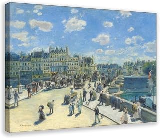 18 Paintings by Pierre-Auguste Renoir Pont Neuf, Paris (1872) by Pierre-Auguste Renoir Vintage Poster Realism Modern Art Canvas Art Poster And Wall Art Picture Print Modern Family Bedroom Decor Post