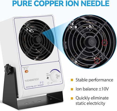 Miniatura 4 de YUCHENGTECH Soplador de aire ionizante ESD Ventilador eliminador estático Ventilador de escritorio Anti Estático Ionizador Ventilador de descarga