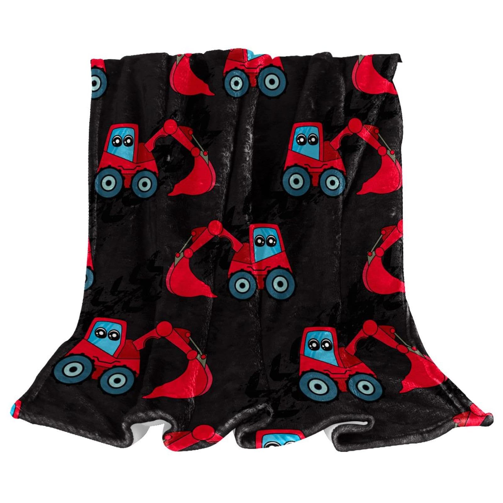 Couverture polaire excavateur rouge pour envelopper vos enfants de douceur
