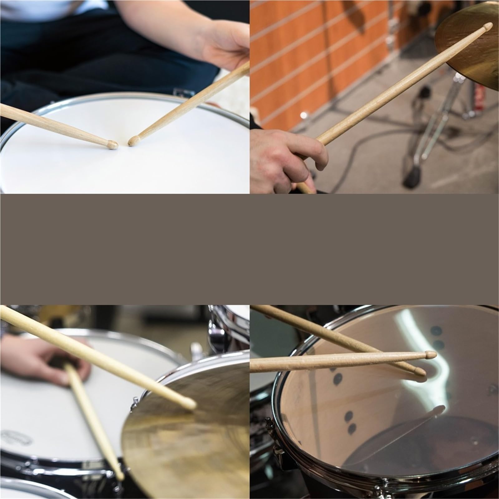 TrommelstöCke Wood Drum Sticks 5A 7A Classic Maple Wood Teardrop Head Drumsticks Musical Instruments Accessories for Adult Kids FüR Schlagzeug