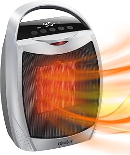 GiveBest Space Heater, Upgraded Digital 1500W ETL Listed Quiet Portable Heater with Timer, 4 Modes, Overheating & Tip-Over Protection, 1s Fast Heating Electric Heater for Indoor Use, Bedroom