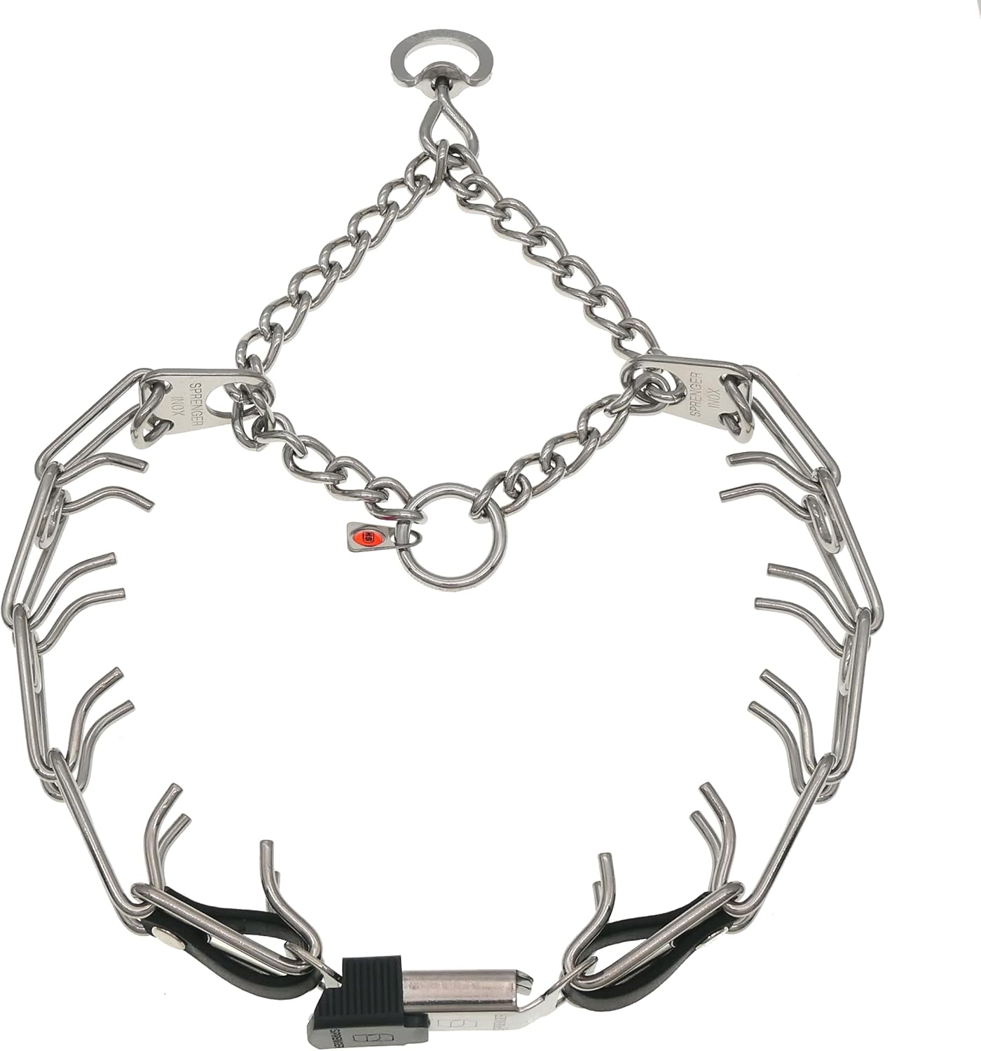 Herm Sprenger Dog Training Prong Collar with Quick Release ClicLock Buckle and Biothane Insert Stainless Steel No-Pull Collar Made in Germany (23in x 3.2mm Prongs (Neck Size up to19-20in))