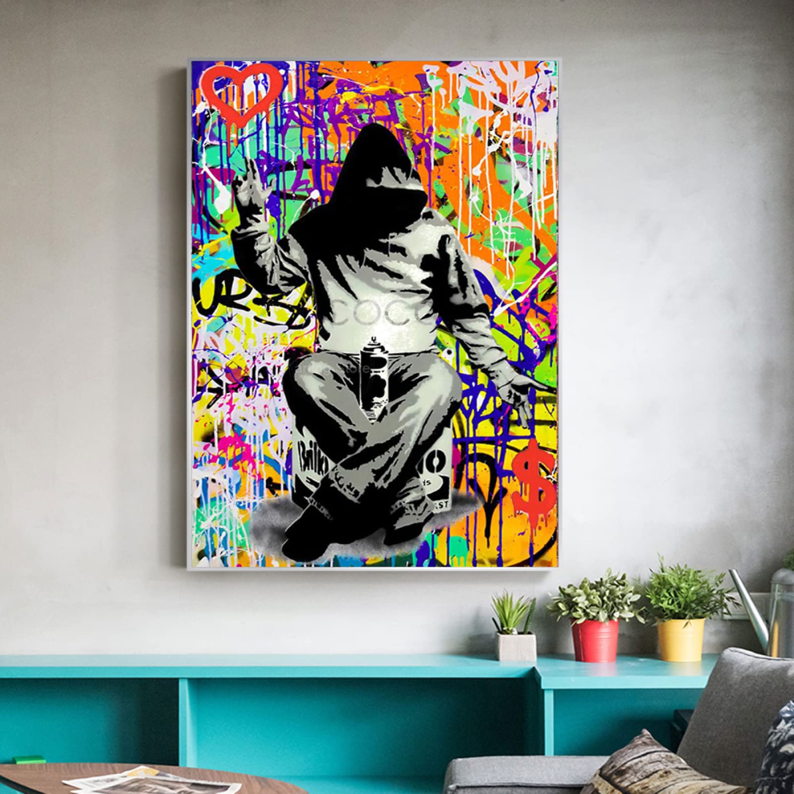 キャンパス　プリント　壁アート　ポスター Amazon｜グラフィティストリートアートパネルキャンバスプリント絵画
