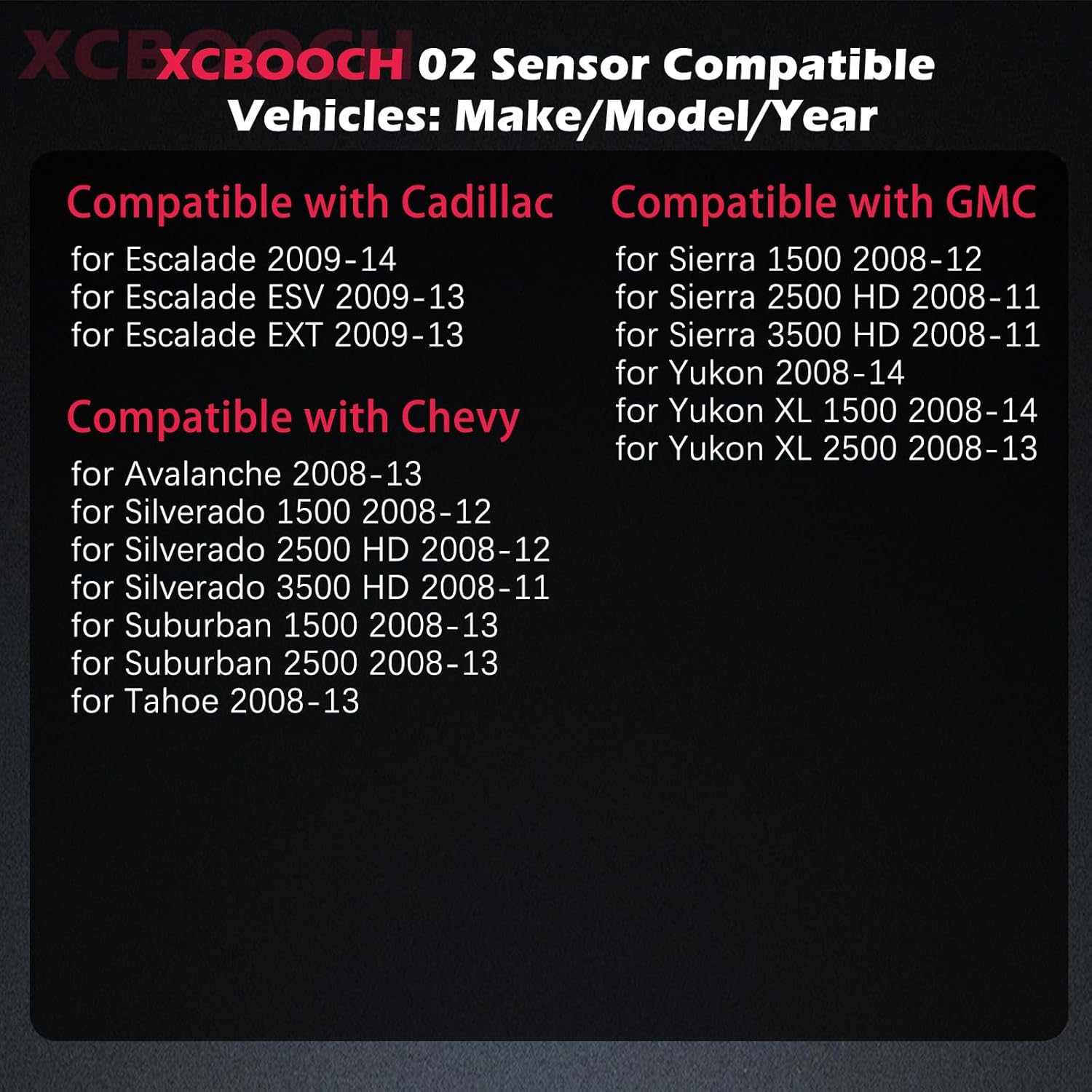 Automotive Replacement Oxygen O2 Sensor 234-4668 213-4229 Set of 4, 02 Sensor Compatible with Cadillac for Escalade ESV EXT, for Chevy for Silverado for Suburban, for GMC for Sierra for Yukon