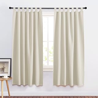 Pony Dance Blackout Curtains With Eyelet Thermal Insulated for Kids Room Set of 2 Pieces, 160 x 140 cm (H x W), Light Beige