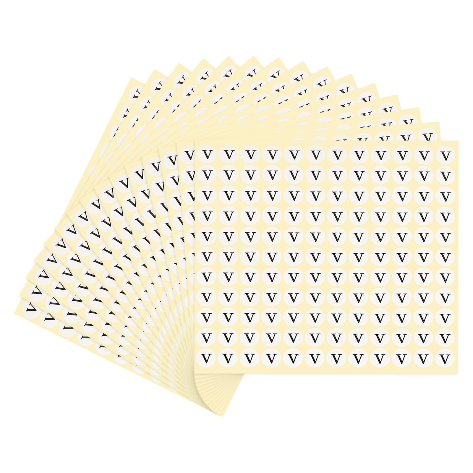 PATIKIL 15 Sheets Alphabet Stickers Letter V Small Round Sticker 1/2 Inch Self-Adhesive Paper Label for Inventory Organizing Storage Handmade (Total 1980Pcs)