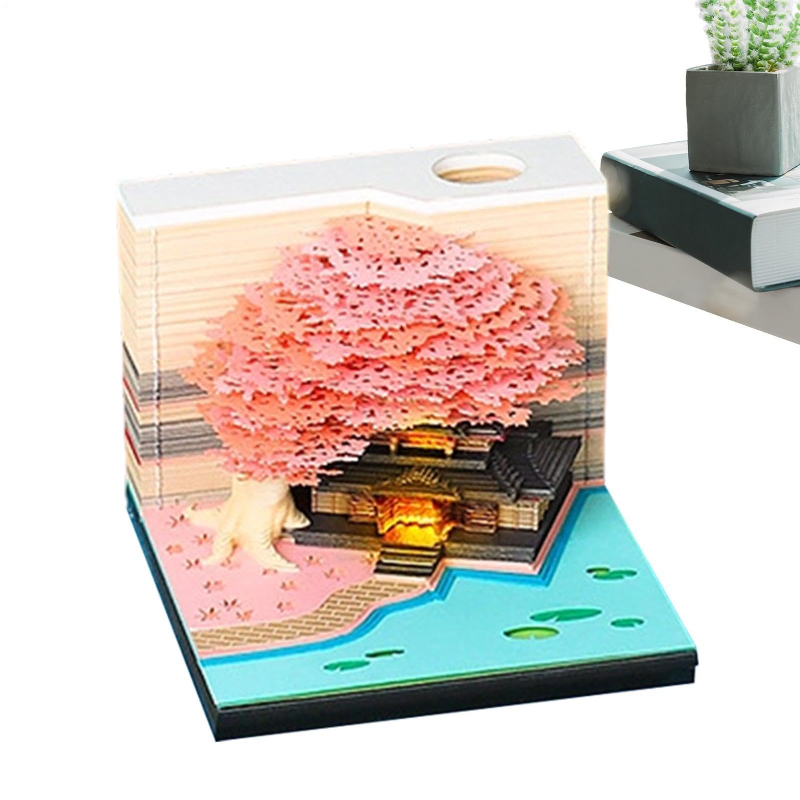 3D-Notizblock Schreibtisch 2027 3D Schnitzerei Zeitmesser Haftnotizen | Abreißbarer Dekorationskalender Für Bücherregal, Homeoffice, Schule, Studentenwohnheim, Wohnung, Schlafzimmer, Wohnzimmer