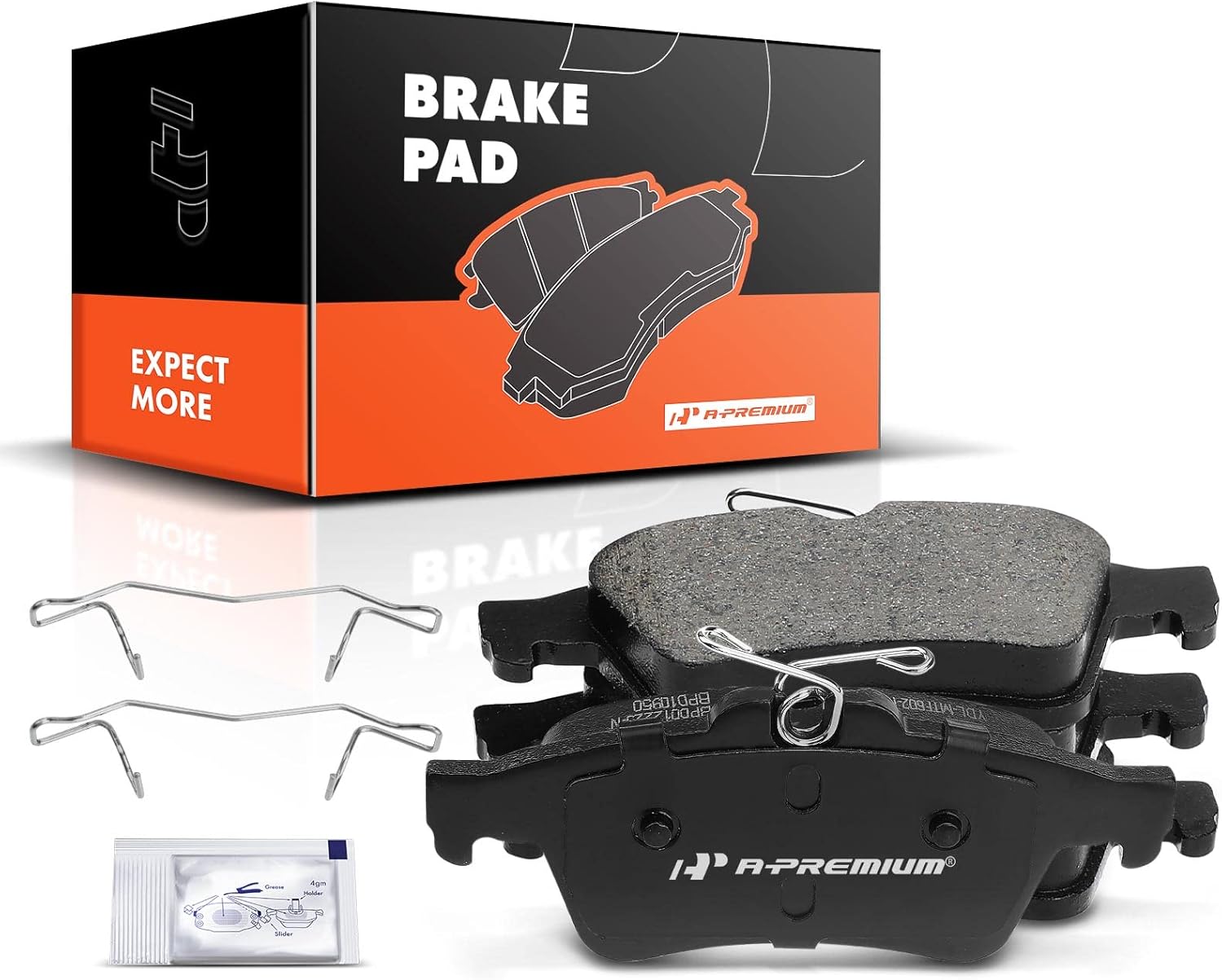 A-Premium Rear Ceramic Brake Pads Set Compatible with Chevy, Ford, Jaguar, Mazda, Pontiac, Saab, Saturn and Volvo Models - Cobalt, Escape, Focus, 3 Sport, 5, S-Type, 9-3, 9-3X, Sky, C30
