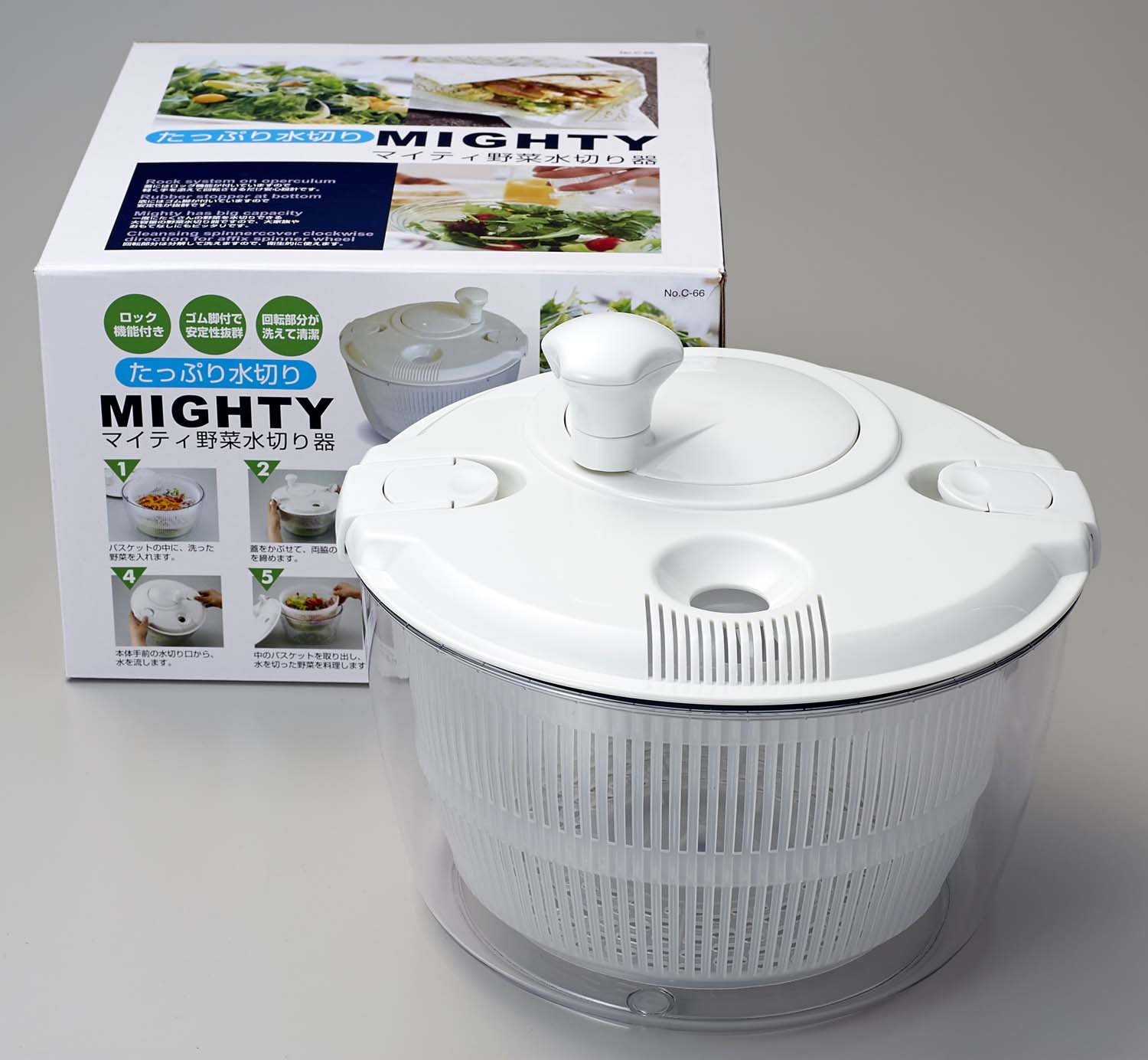 パール金属　マイティ野菜水切り器 C-66 パール金属 C-66 サラダスピナーで野菜さっぱり水切り