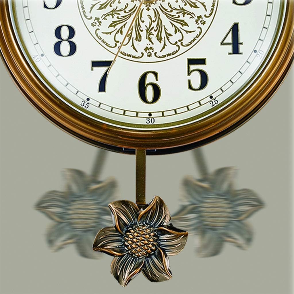 Retro Clock Mantel Clock Living Room Desk Clock/Home Mantel Clock/Desktop Pendulum Clock/Bedroom Table Clock/Silent, Metal Material, 15.4 Inches Modern Clock