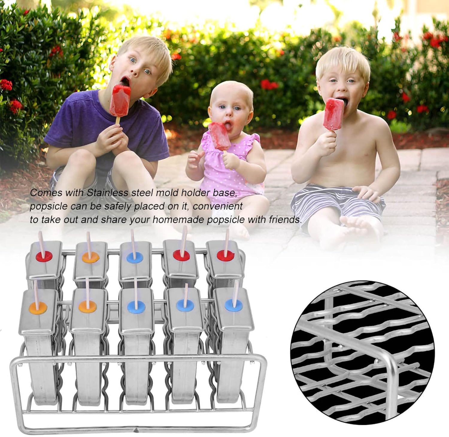 Featuresbr> It Can Make 10 Pcs Ice popsbr,Popsicle maker, pack of 100, popsicle mold with lid, ice pop mold, ice maker, 10-piece, ice cream mold, ice mold, ice stick, for home use, DIY, handmade (01)