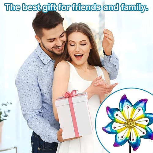 Miniatura 23 de 2 paquetes de molinos de viento para exteriores, molino de viento para patio, molinetes, molinillos de viento para patio, jardín, molinillos