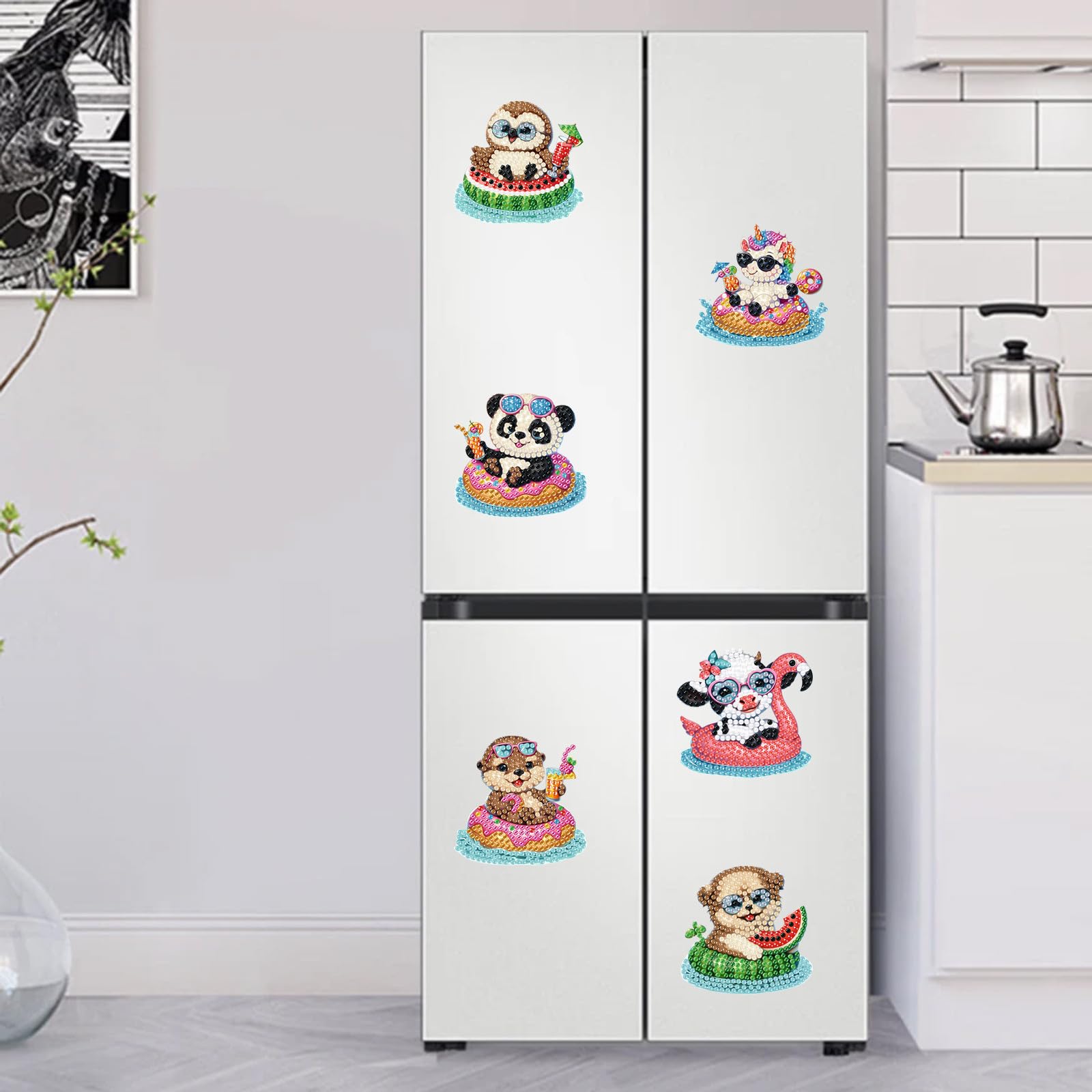 BAYUNOE DIY Diamond Art Refrigerator Magnet Kit - Rainbow Star Design - 6 Magnets With Tools - View #8