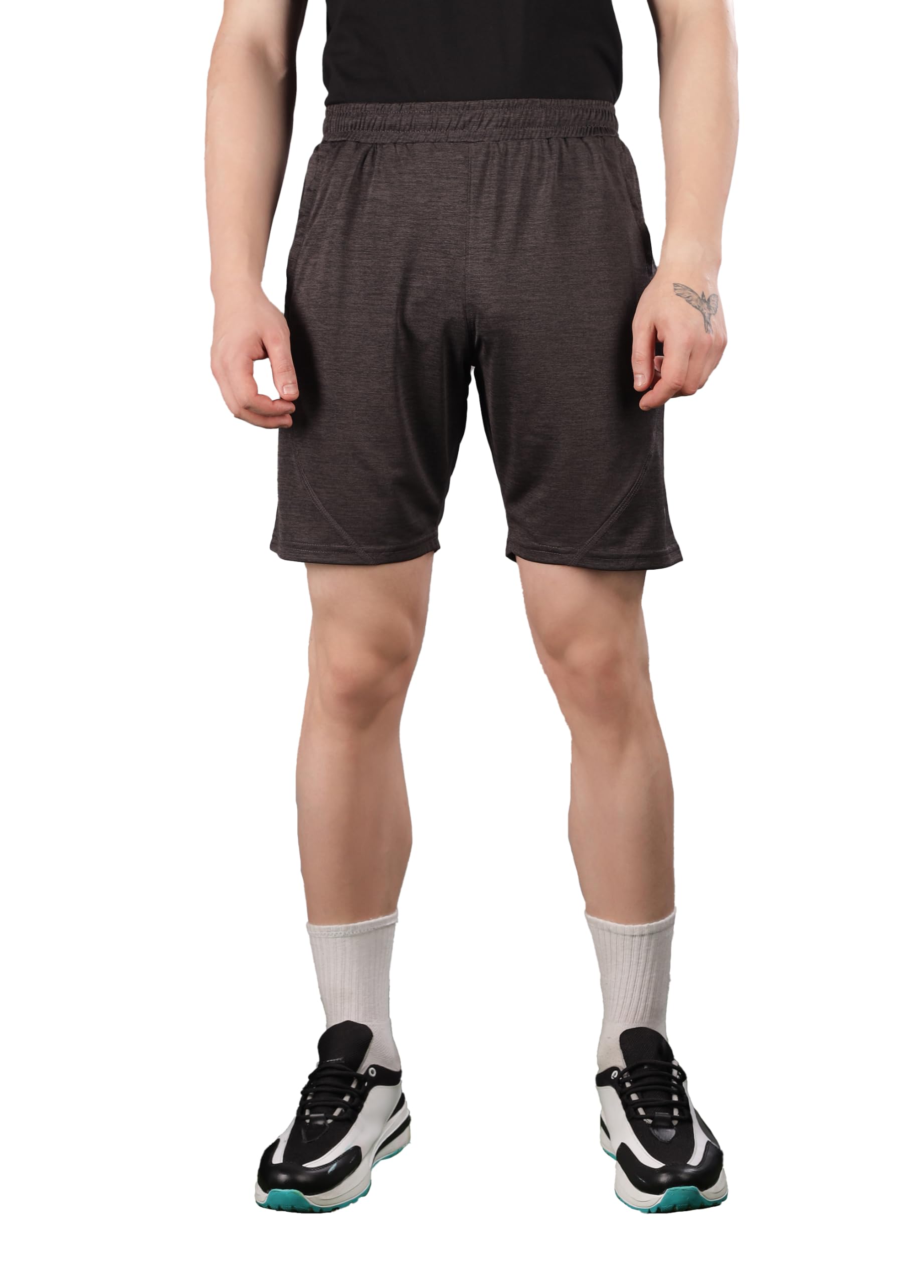 force nxt Syrah Mel Shorts for Men Pack of 1| Active Wear Shorts for Men | Men's Stretchable Shorts with Zipper Pockets | Anti-Odour, Regular fit, Men’s Boxer Shorts-picture-36