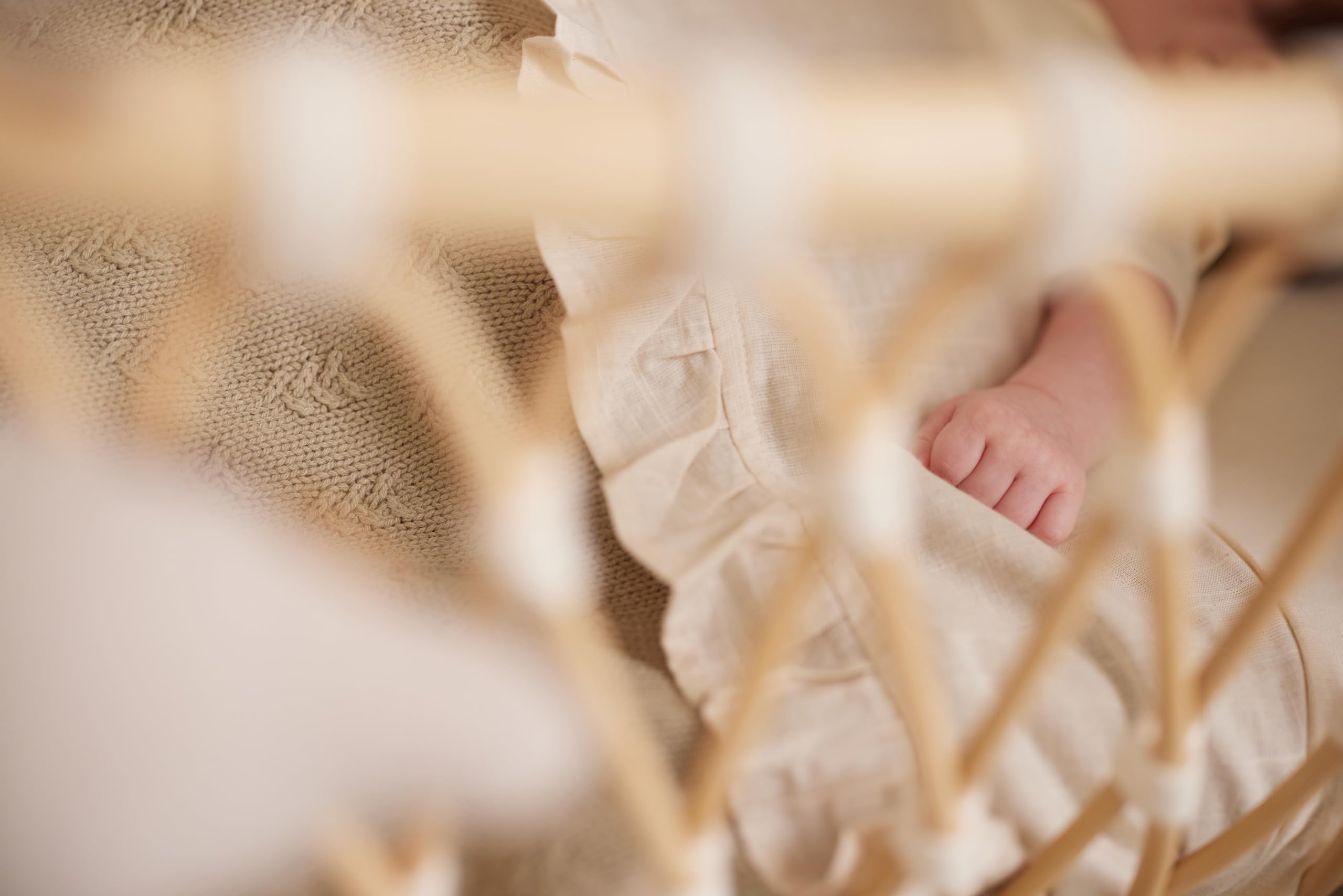 Jollein Bed Sheet Cradle, Ruffle Ivory, 75 x 100 cm, For Baby Cradle, 100% Cotton, Oeko-Tex Certified, Linen Look - Image 4