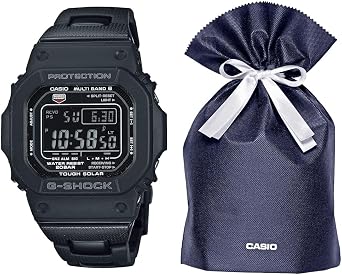 G-SHOCK GW-M5610U Casio Radio Solar Wristwatch, Metal Core Band Black Gift Set