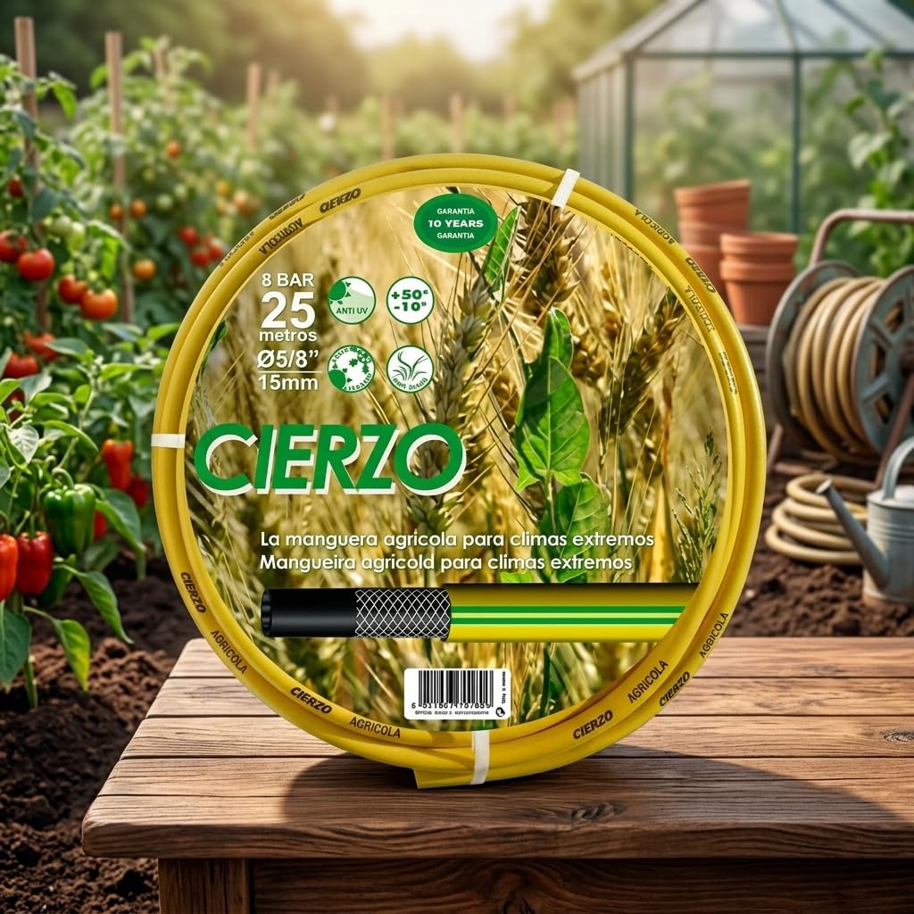 Kit Manguera de Jardín Cierzo 19 mm 3/4'' | 20 Metros + Accesorios | Manguera para Riego | Kit Completo de Accesorios de Jardín | Resistente y Flexible para Uso Doméstico