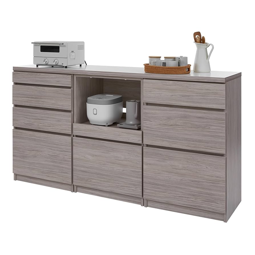 LOWYA 食器棚 レンジ台 Bタイプ ホワイト Amazon｜LOWYA ロウヤ キッチン収納 食器棚 チェスト レンジ台 B