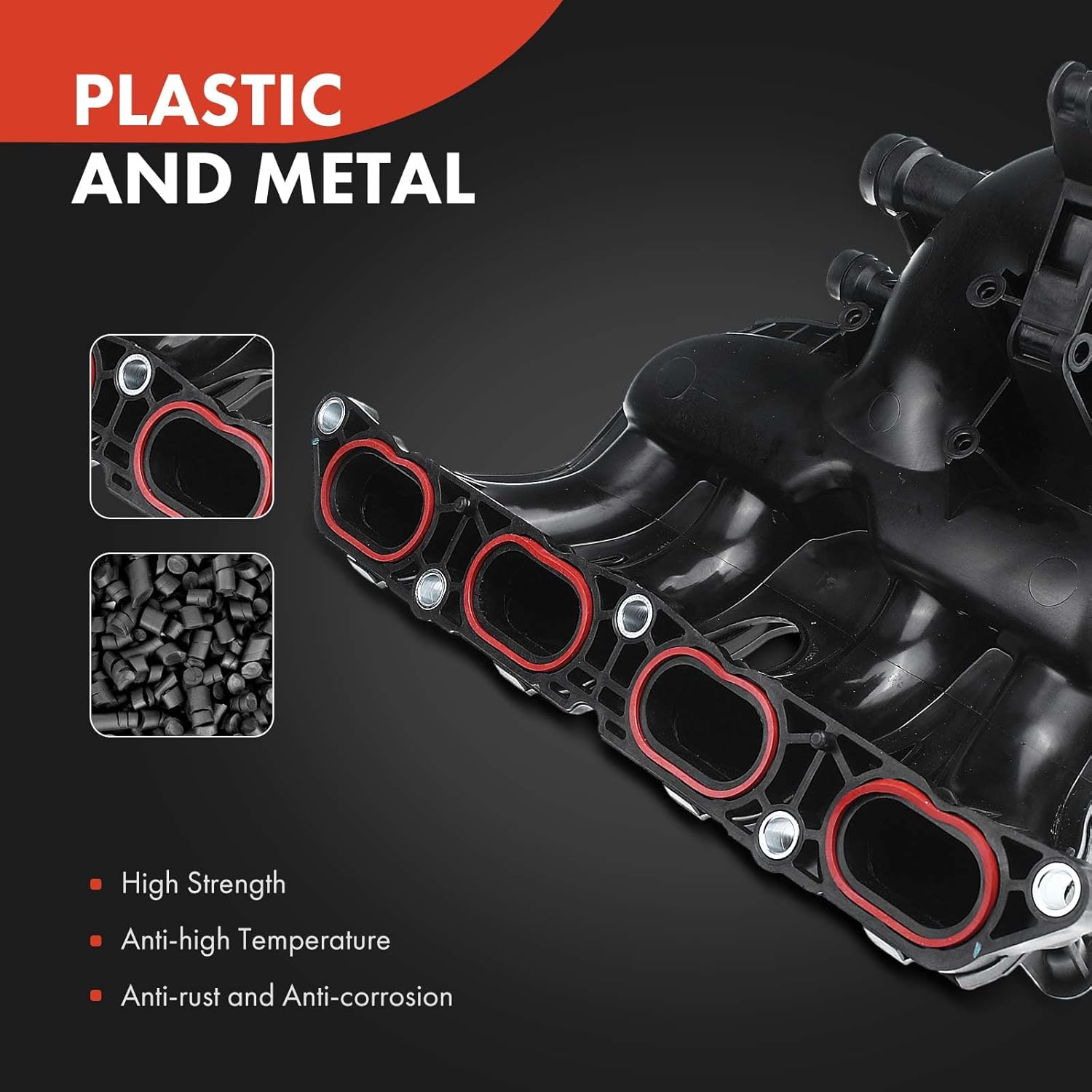 A-Premium Engine Intake Manifold with Throttle socket and Gasket [4Cyl 1.6L ] Compatible with Mini Cooper 2007-2015, Cooper Countryman 2011-2016, Cooper Paceman 2013-2016