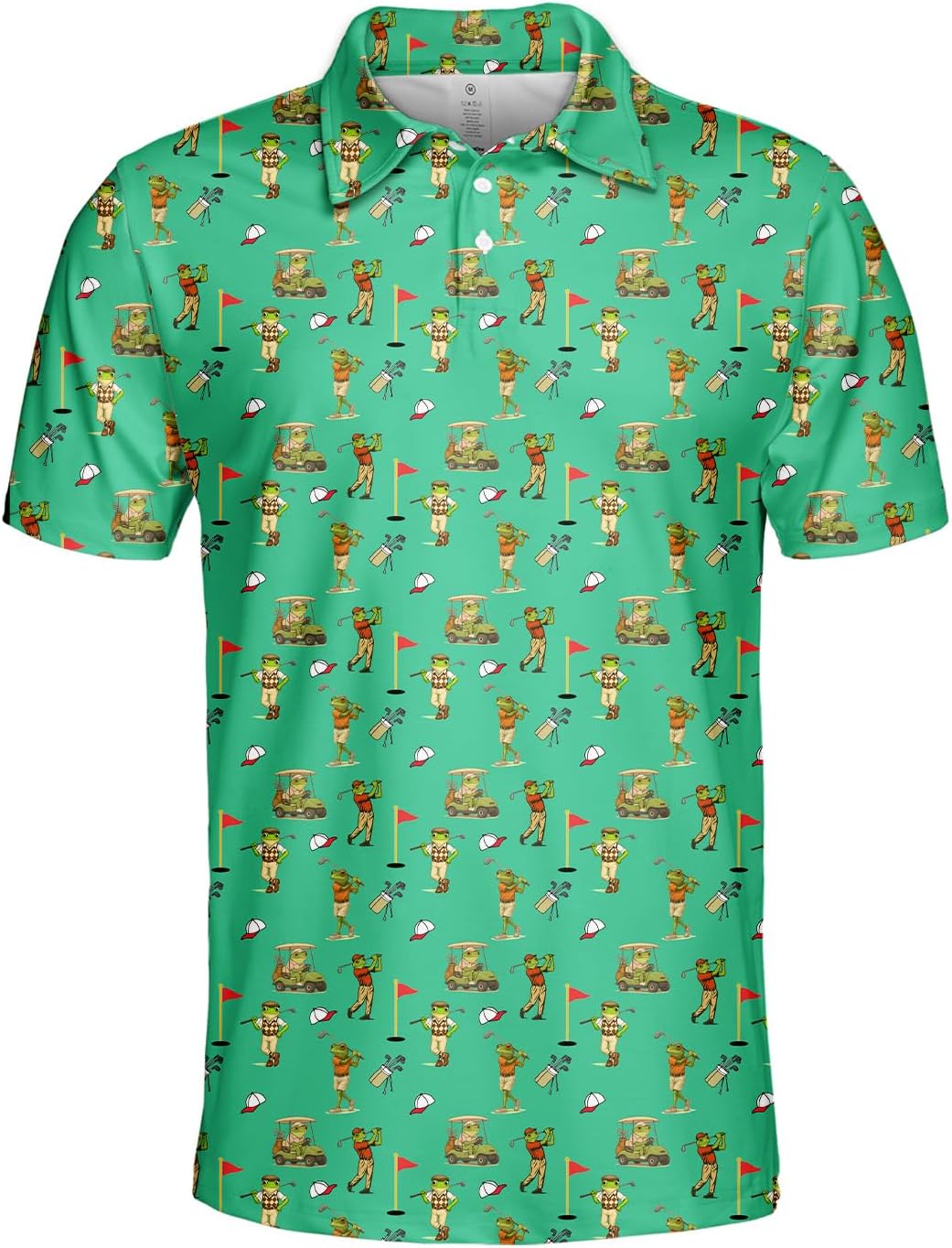 Funny Bigfoot Golf Polo Shirt for Men Women, Tropical Sasquatch Golf Shirt, Summer Golf Polo Button-Up Shirt