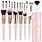 Makeup Brush Set, 17PCs Makeup Brushes with Foundation Eyebrow Blending Concealer Blush Eyeshadow Contour Lash Powder Brush, Make Up Brushes Kit with Organizer Travel Case (Medium, Pink)