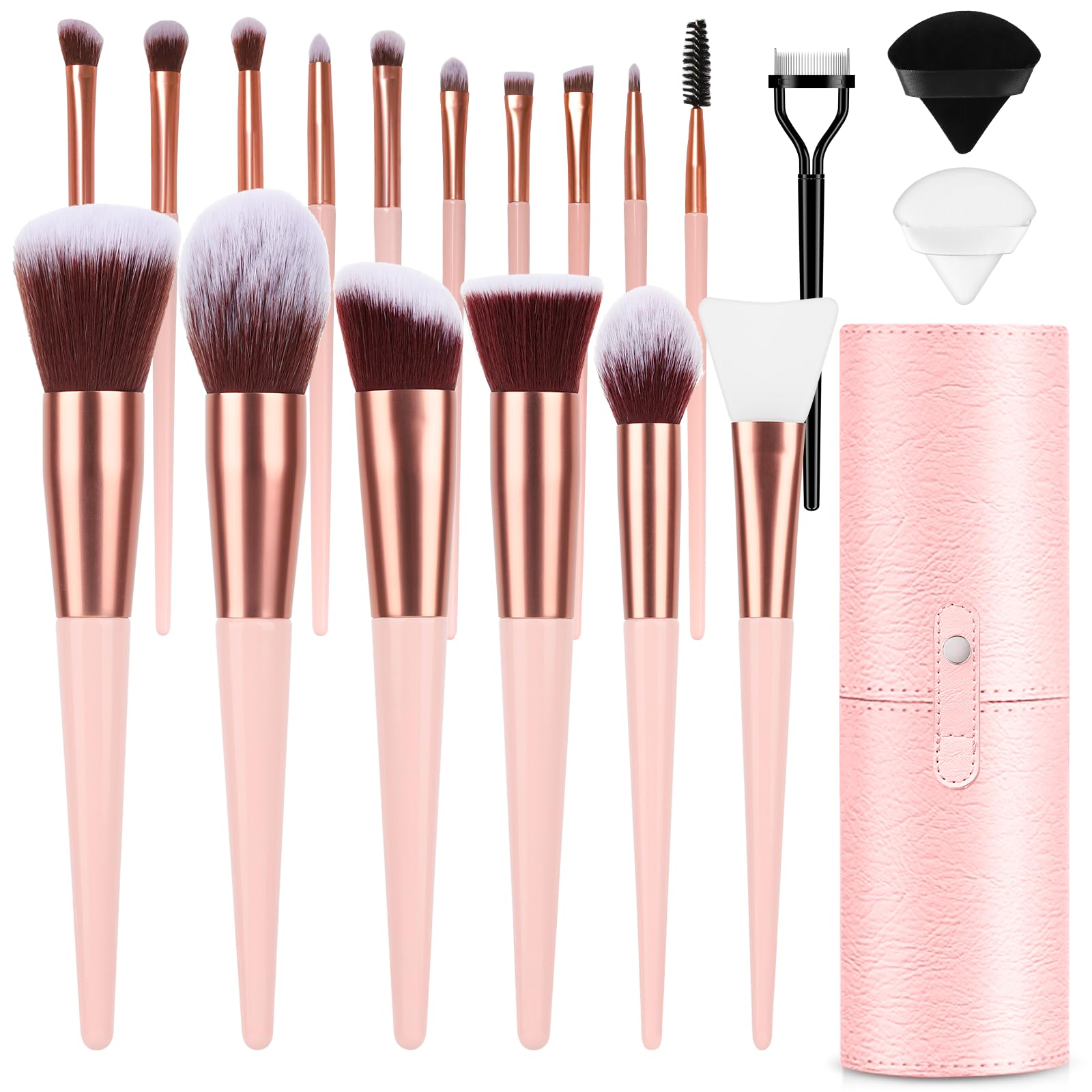 Makeup Brush Set, 17PCs Makeup Brushes with Foundation Eyebrow Blending Concealer Blush Eyeshadow Contour Lash Powder Brush, Make Up Brushes Kit with