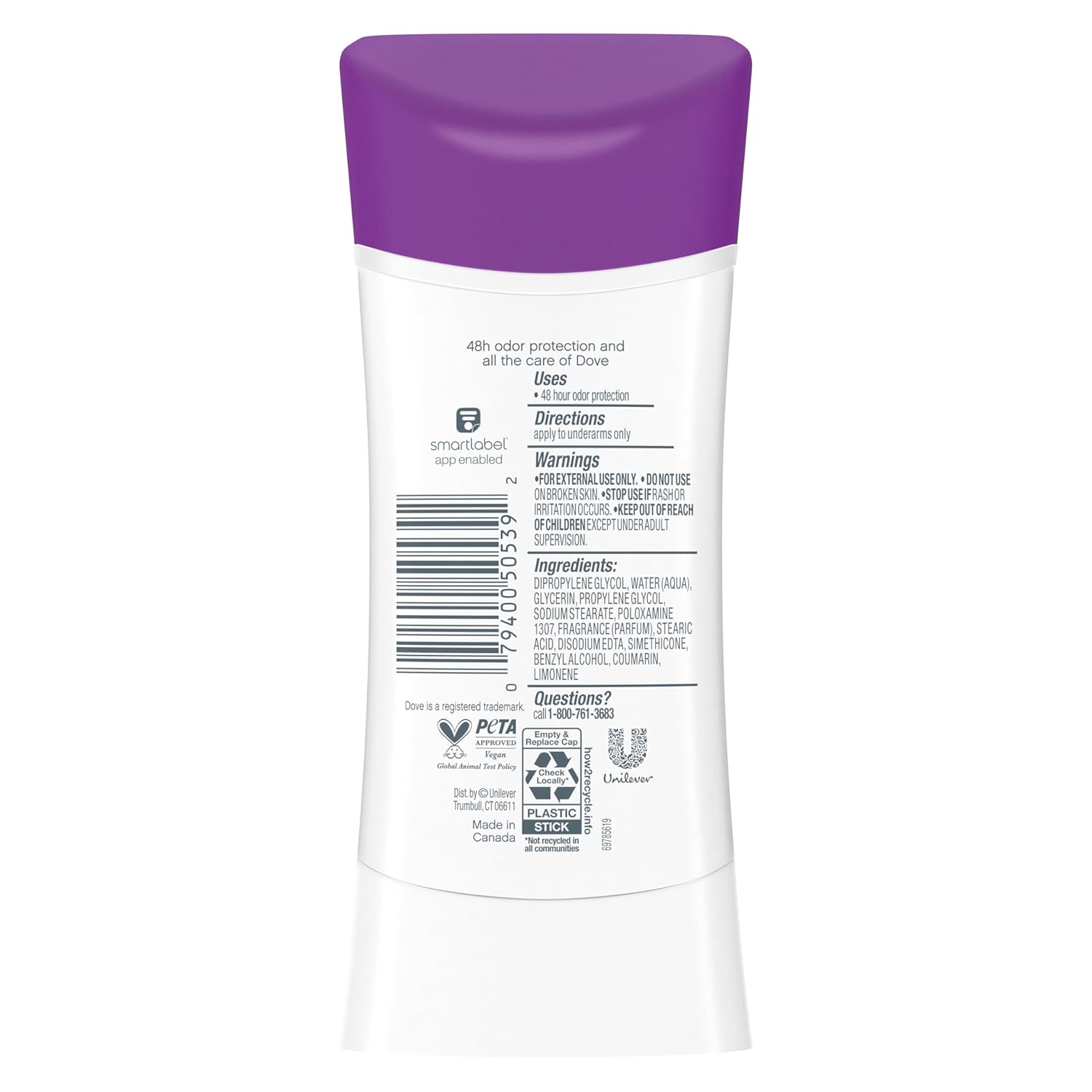 Dove Teens Deodorant Stick Vanilla Cupcake 4 Count Deodorant stick for teens 48-hour protection without aluminum 2.6 oz