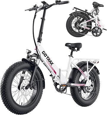 Gotrax R2/F2 20" Folding Electric Bike with 40 Miles (PAS) by 48V Removable Battery, 20Mph Power by 500W, Smart LCD Display and 5 Pedal-Assist Levels, 7-Speed&Front Shock Absorber for Off-Road Bicycle
