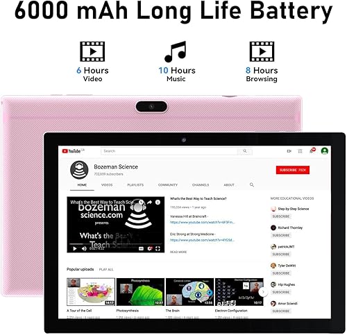 Miniatura 5 de Tablas Android 14 de 10 pulgadas, tableta 2 en 1, procesador de cuatro núcleos, 64 GB+8 GB+1 TB expandible, Wi-Fi, BT, cámara dual, pantalla táctil