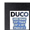 Duco USA-Made ABS Plastic Sheet 14 Inch Thick 24 x 48 - 1 Pack of Black Thermoplastic Panels - Textured, Heat Moldable ABS Board for DIY, Car Interiors, Crafts, and More
